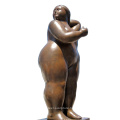 Factory cast bronze nude fat woman sculpture naked lady figure statue for sale